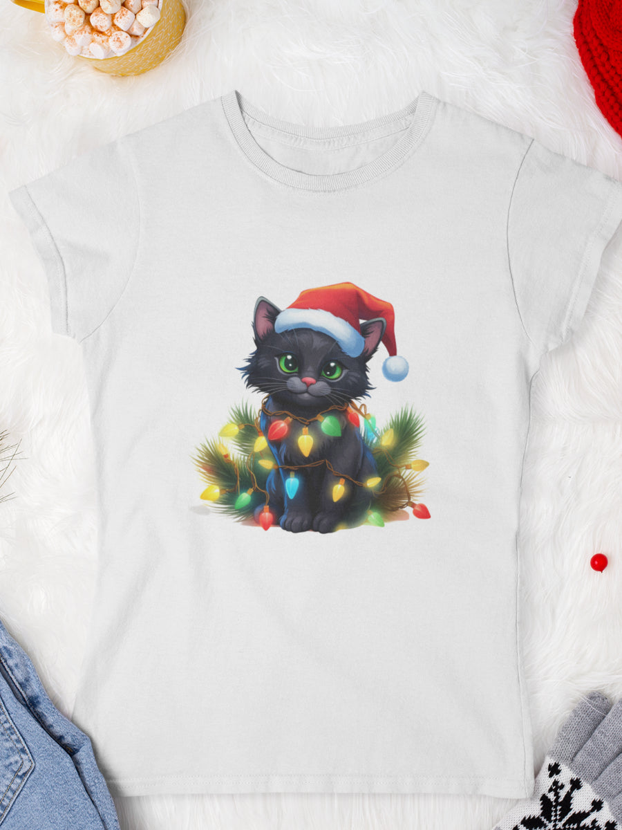     tricou_Craciun_pisici_pisica_bumbac_organic_femei_HAY_Creations_cadou_glow-and-purr-alb