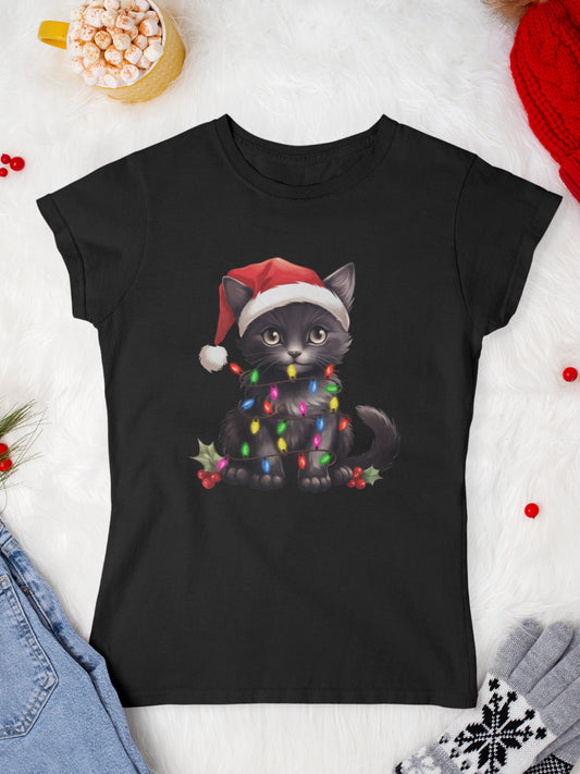     tricou_Craciun_pisici_pisica_bumbac_organic_femei_HAY_Creations_cadou_hot-chocolate-cat-negru