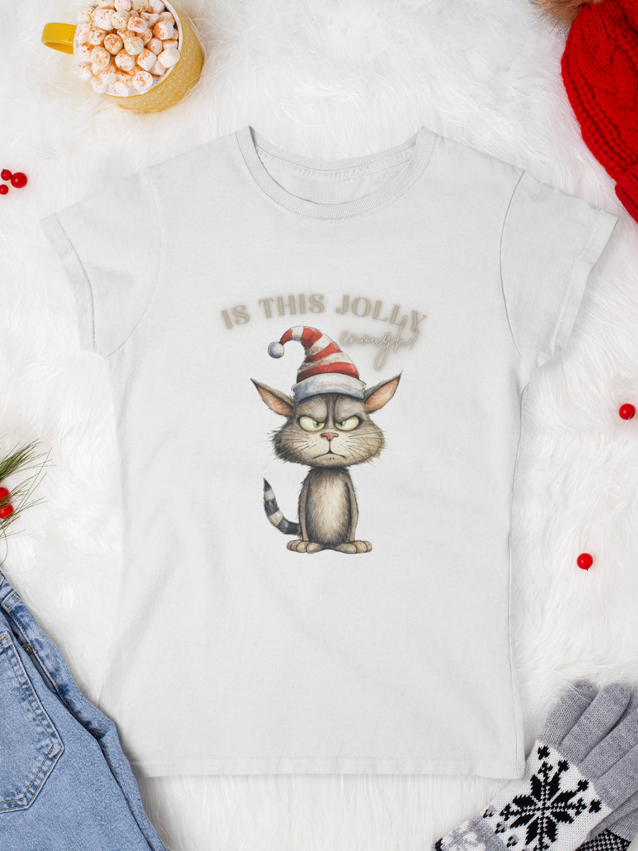   tricou_Craciun_pisici_pisica_bumbac_organic_femei_HAY_Creations_cadou_is-this-jolly-enough-alb