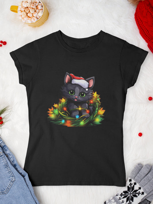    tricou_Craciun_pisici_pisica_bumbac_organic_femei_HAY_Creations_cadou_purrfect-glow-negru