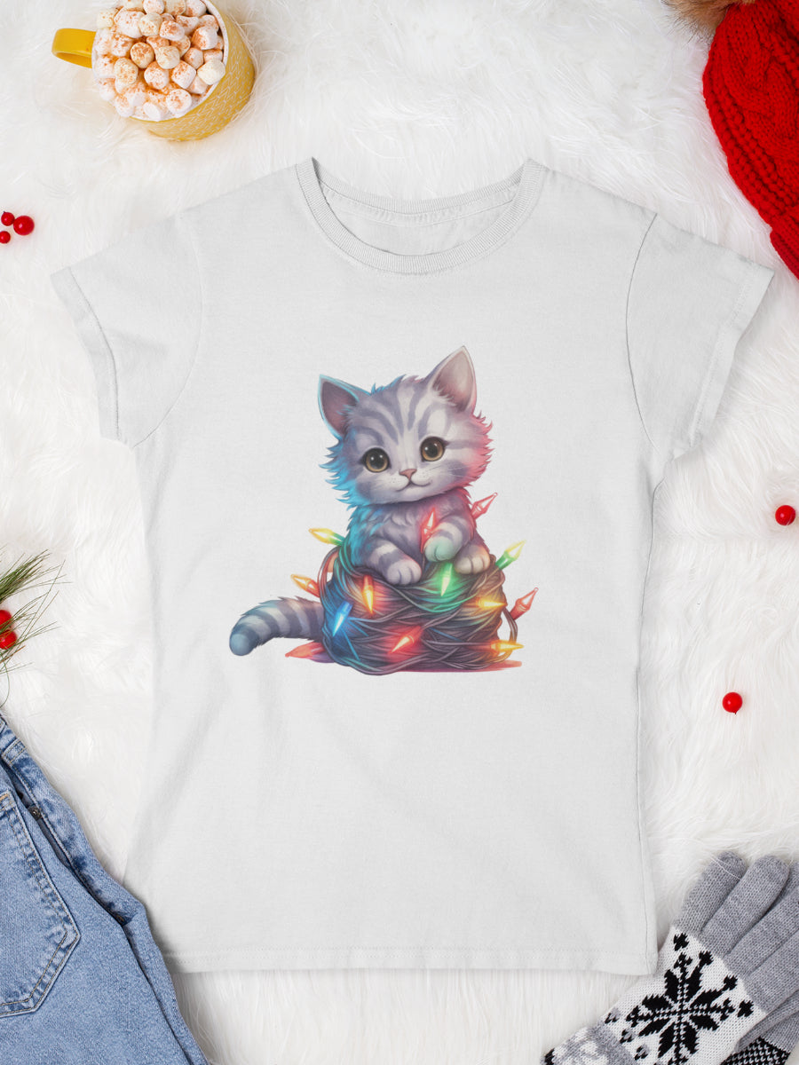    tricou_Craciun_pisici_pisica_bumbac_organic_femei_HAY_Creations_cadou_twinkle-cat-alb