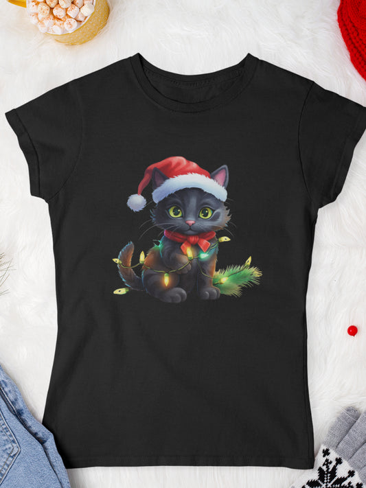     tricou_Craciun_pisici_pisica_bumbac_organic_femei_HAY_Creations_cadou_twinkle-twinkle-litle-cat-negru