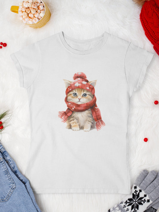 tricou_Craciun_pisici_pisica_bumbac_organic_femei_HAY_Creations_cadou_well-dressed-kitty-alb