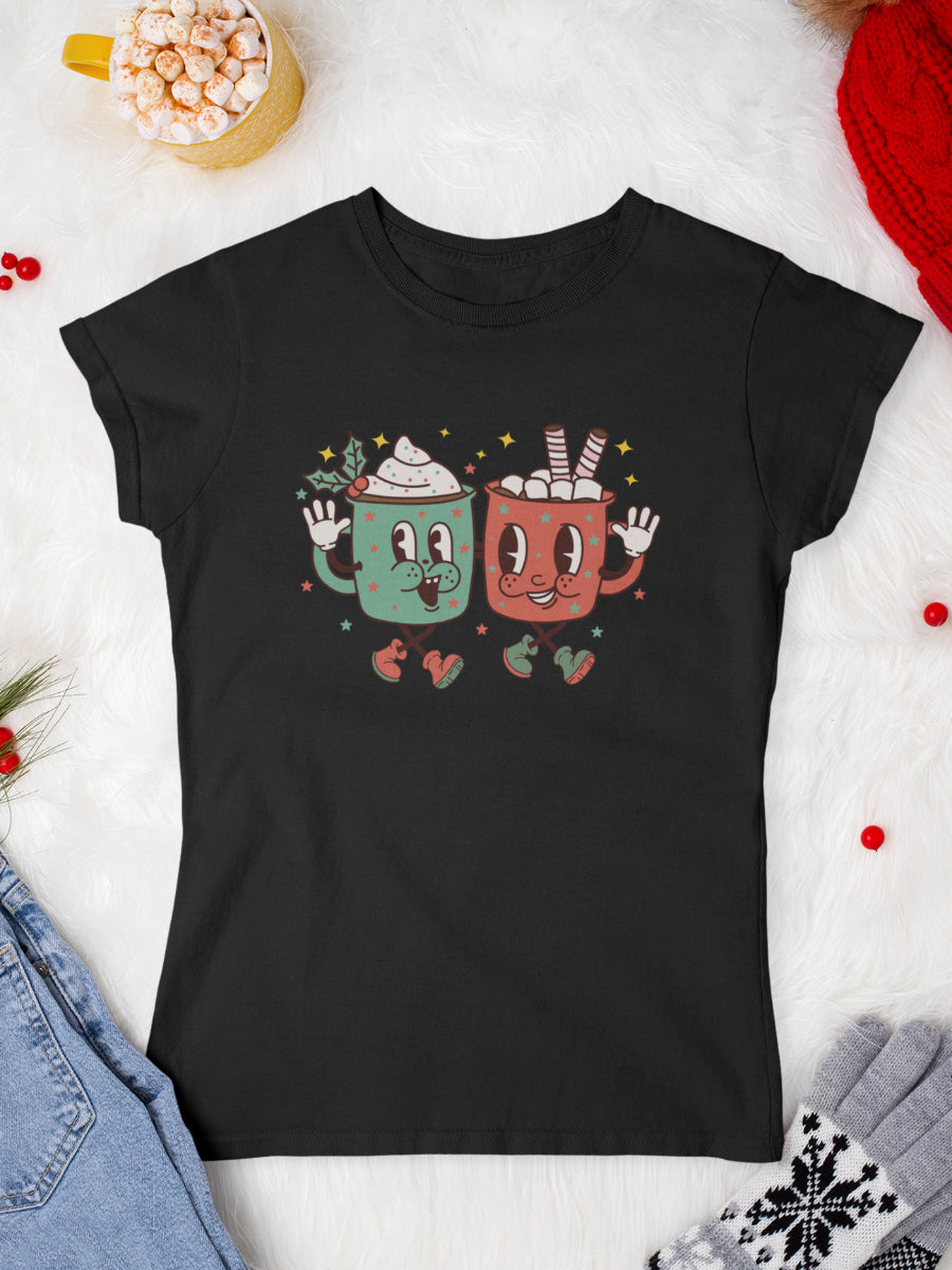 tricou_bumbac_organic_premium_vegan_cadou_Craciun_Secret_Santa-_sip-sip-hooray-its-Christmas-day-femei-negru