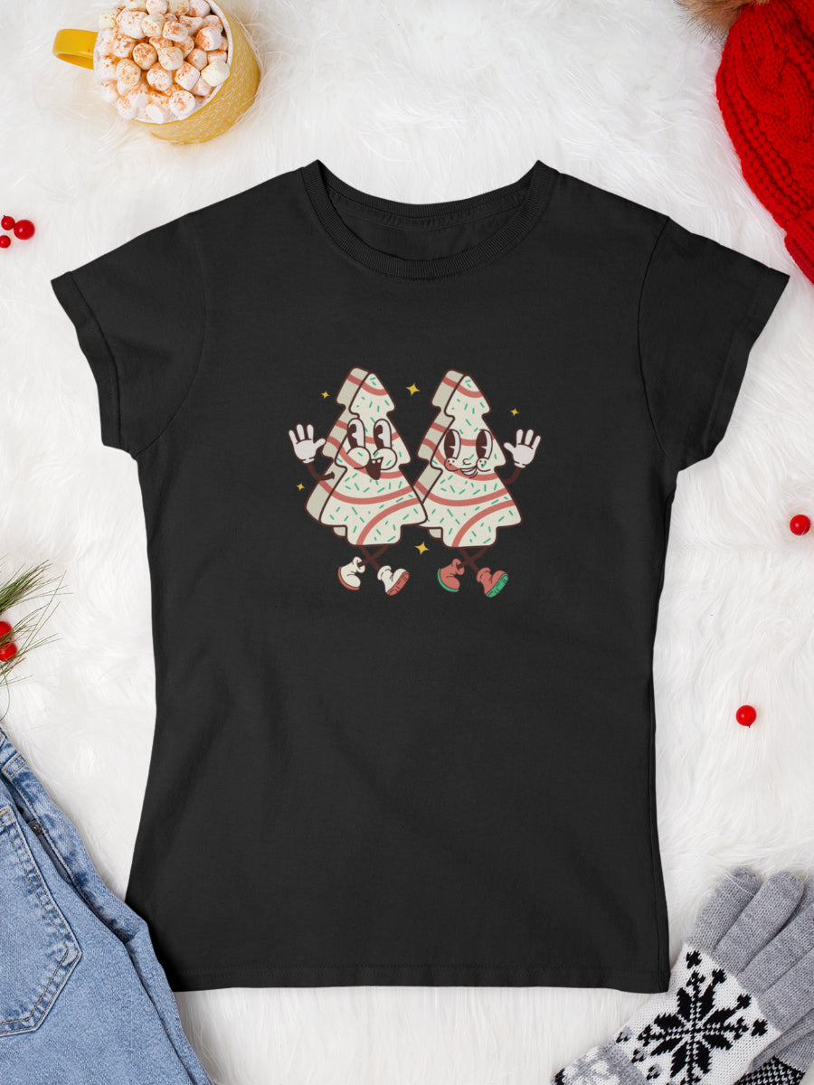     tricou_bumbac_organic_premium_vegan_cadou_Craciun_Secret_Santa-ginger-trees-negru-femei