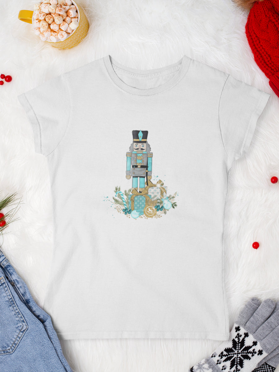 tricou_bumbac_organic_premium_vegan_cadou_Craciun_Secret_Santa-nutcracker-alb-femei