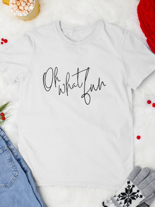 tricou_bumbac_organic_premium_vegan_cadou_Craciun_Secret_Santa-oh-what-fun-unisex-barbati-alb