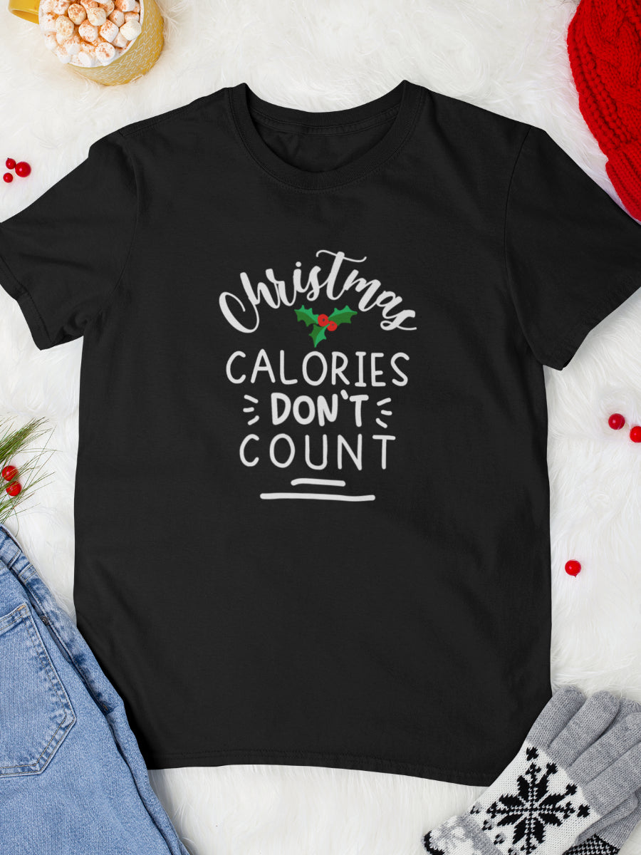     tricou_bumbac_organic_premium_vegan_cadou_Craciun_Secret_Santa_Christmas-calories-dont-count-negru-unisex-barbati