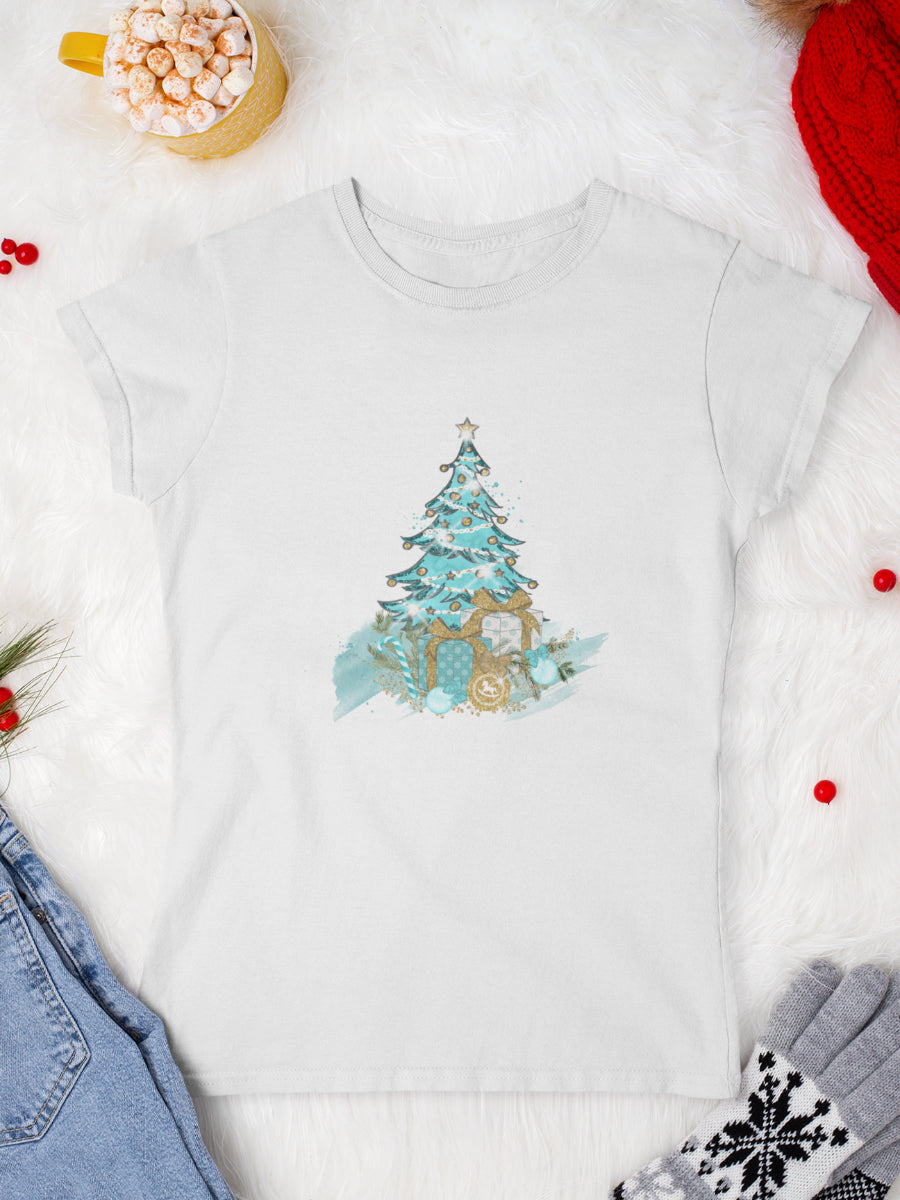 tricou_bumbac_organic_premium_vegan_cadou_Craciun_Secret_Santa_Nutcracker-Christmas-tree-alb-femei
