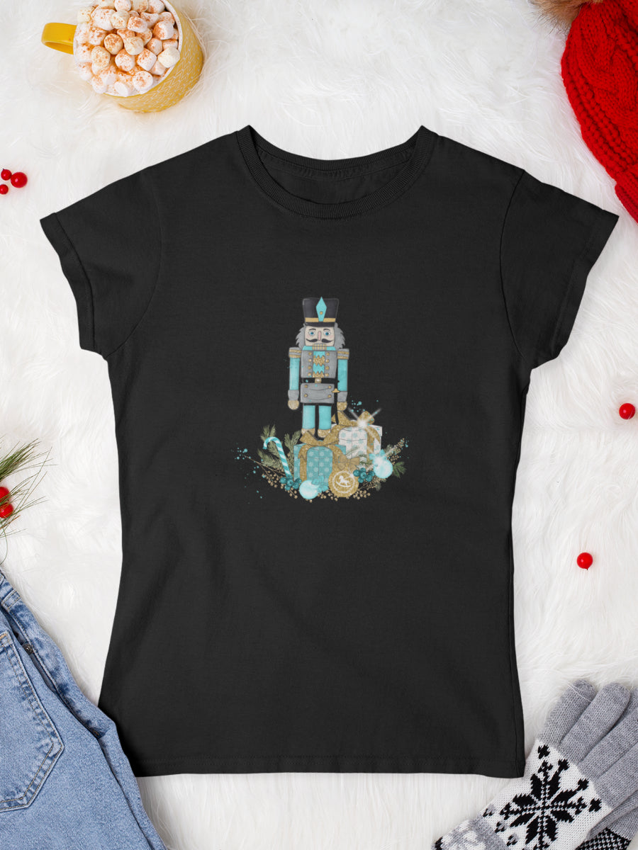 tricou_bumbac_organic_premium_vegan_cadou_Craciun_Secret_Santa_Nutcracker-negru-femei