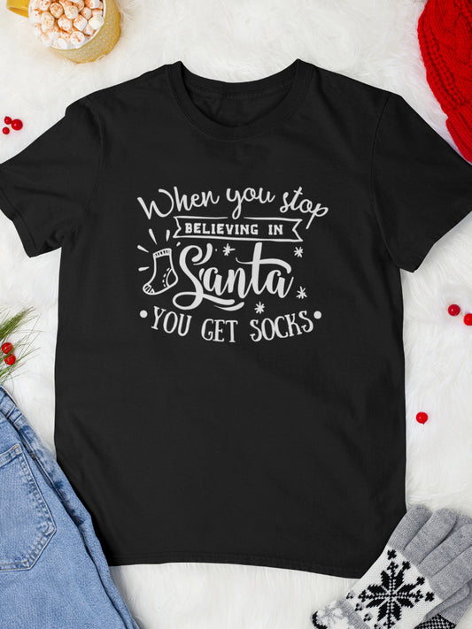     tricou_bumbac_organic_premium_vegan_cadou_Craciun_Secret_Santa_barbati_unisex_negru_when_you_stop_believing