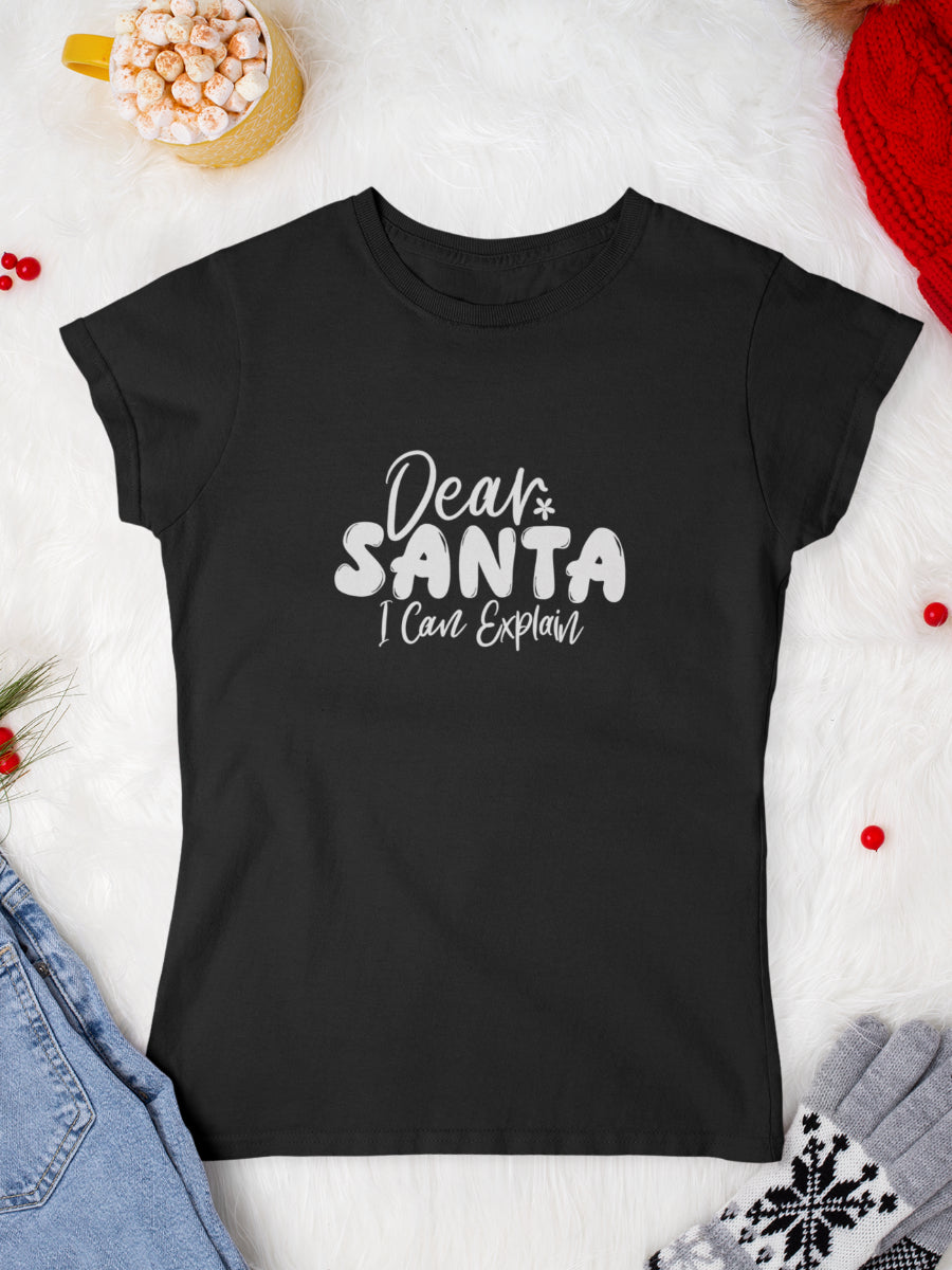 tricou_bumbac_organic_premium_vegan_cadou_Craciun_Secret_Santa_dear-Santa-I-can-explain-negru-femei