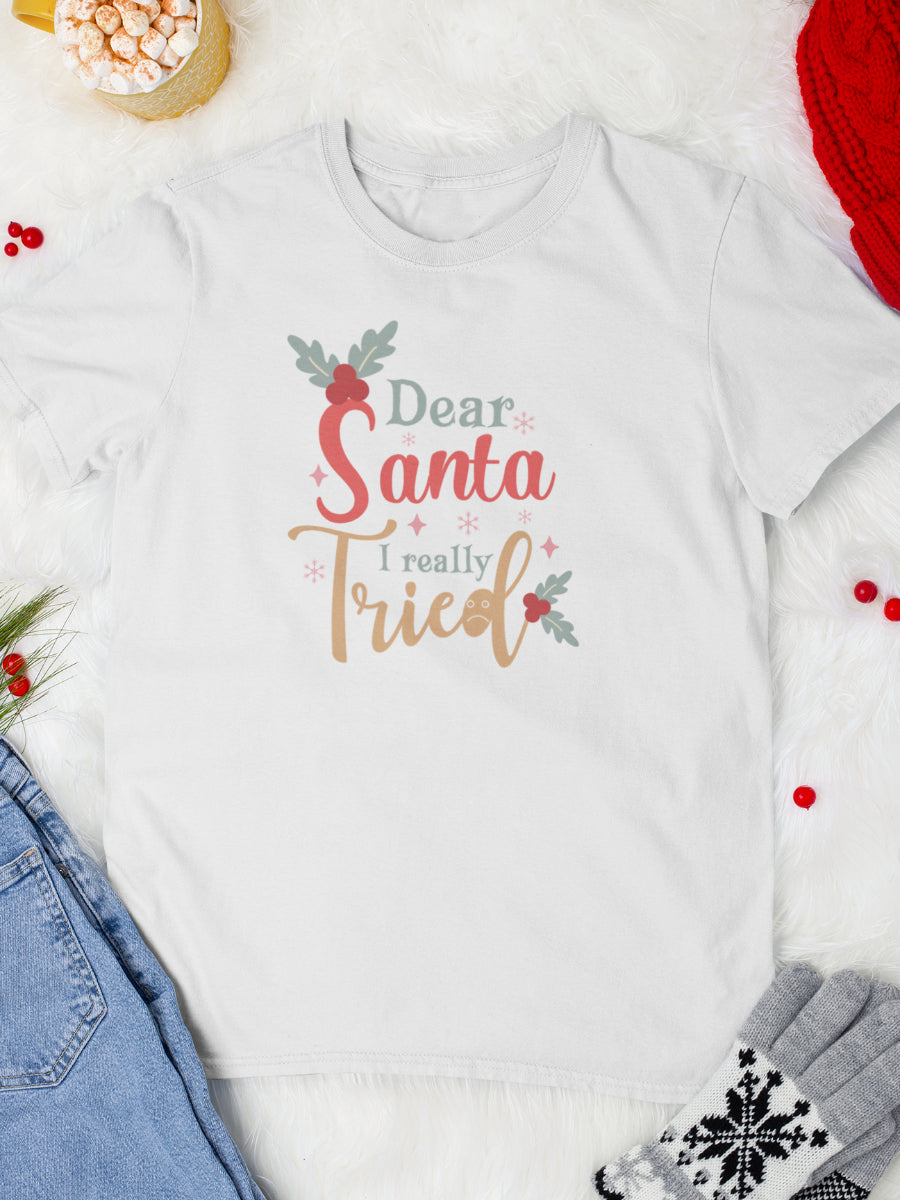 tricou_bumbac_organic_premium_vegan_cadou_Craciun_Secret_Santa_dear-santa-I-really-tried-alb-unisex-barbati