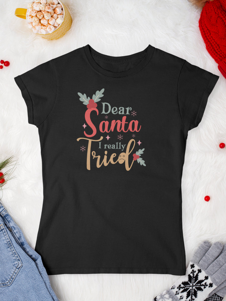 tricou_bumbac_organic_premium_vegan_cadou_Craciun_Secret_Santa_dear-santa-i-really-tried-negru-femei