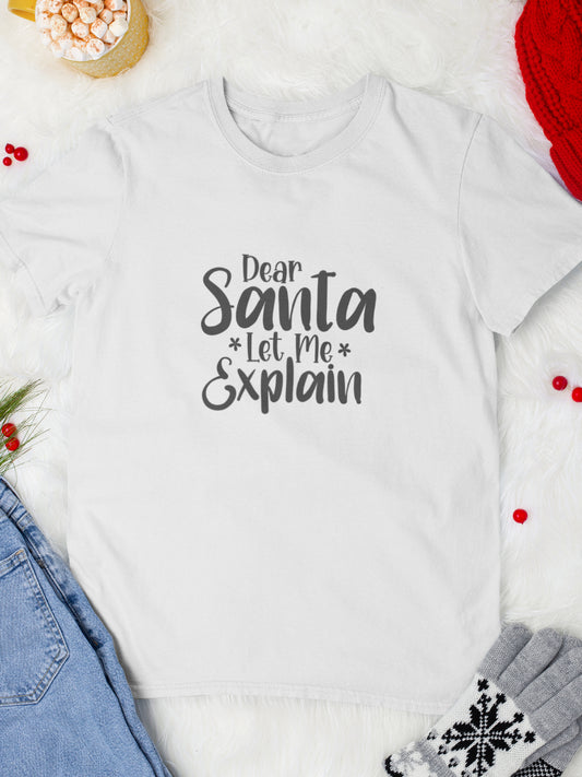     tricou_bumbac_organic_premium_vegan_cadou_Craciun_Secret_Santa_dear-santa-let-me-explain-alb-unisex-barbati