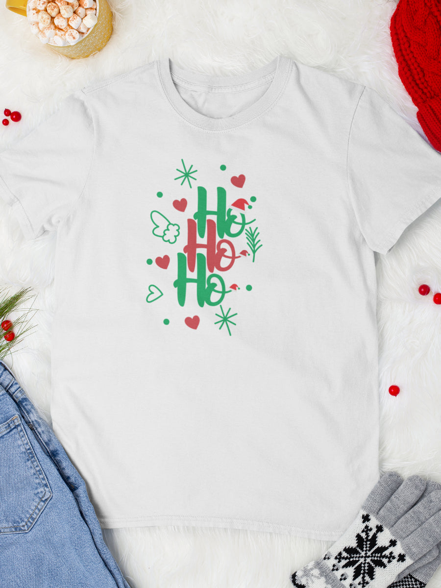    tricou_bumbac_organic_premium_vegan_cadou_Craciun_Secret_Santa_ho-ho-ho-alb-unisex-barbati