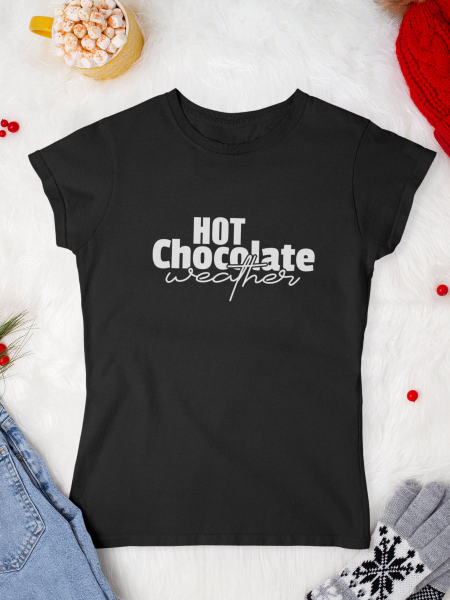 tricou_bumbac_organic_premium_vegan_cadou_Craciun_Secret_Santa_hot-chocolate-weather-negru-femei