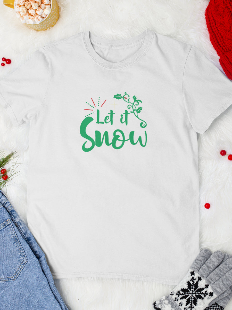 tricou_bumbac_organic_premium_vegan_cadou_Craciun_Secret_Santa_let-it-snow-barbati-unisex-alb