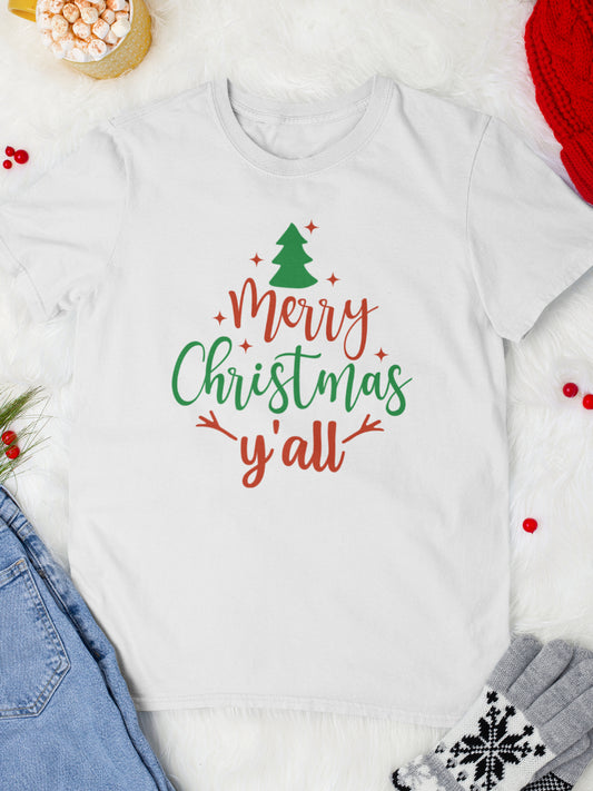 tricou_bumbac_organic_premium_vegan_cadou_Craciun_Secret_Santa_merry_christmas-yall-barbati-unisex-alb