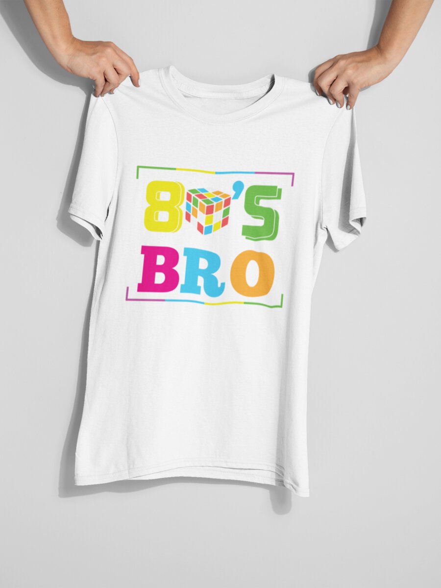 tricou_bumbac_organic_premium_vegan_cadou_hay_creations_nostalgia_80s_bro_barbati_unisex_alb