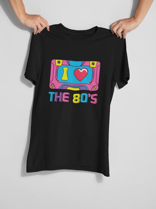tricou_bumbac_organic_premium_vegan_cadou_hay_creations_nostalgia_80s_sound_barbati_unisex_negru