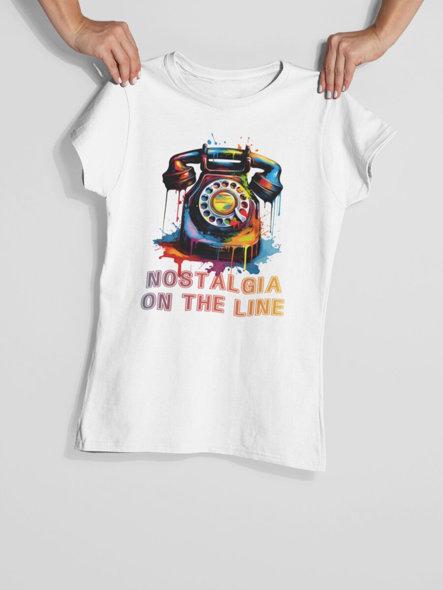 tricou_bumbac_organic_premium_vegan_cadou_hay_creations_nostalgia_Nostalgia_on_the_line_femei_alb