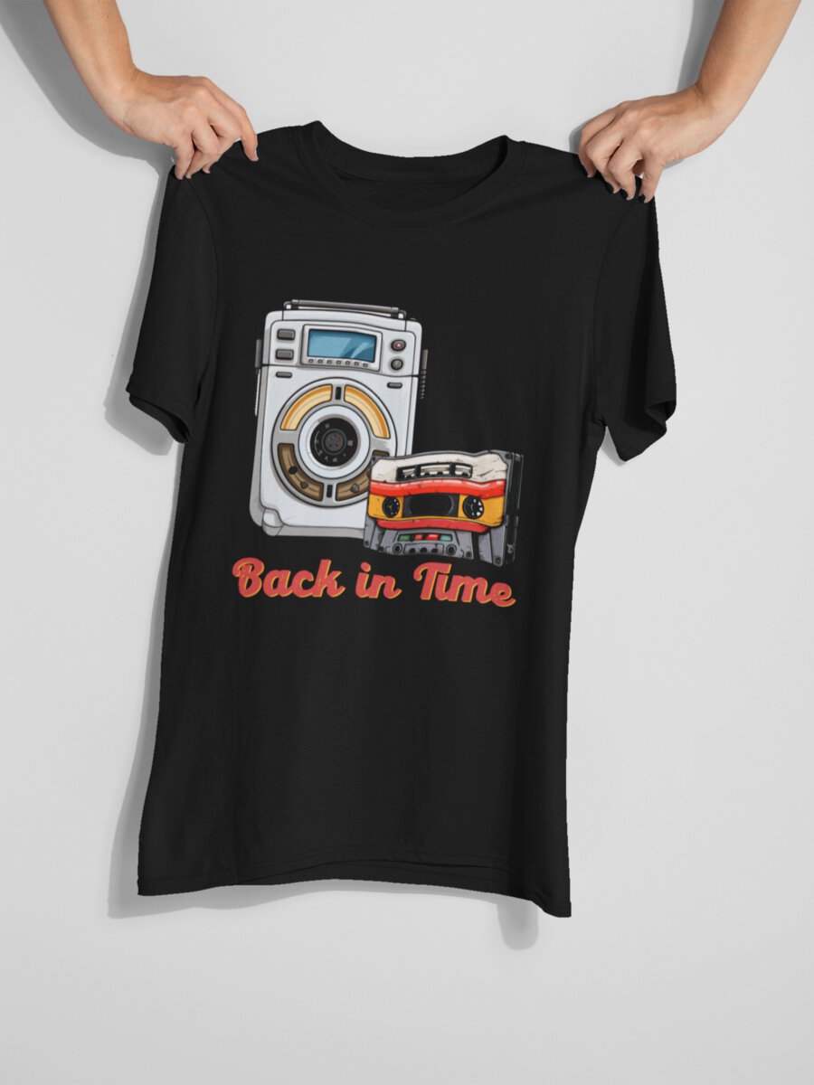 tricou_bumbac_organic_premium_vegan_cadou_hay_creations_nostalgia__back_in_time_barbati_unisex_negru  900 × 1200px