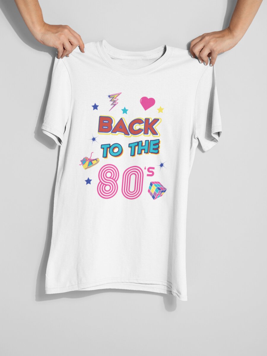 tricou_bumbac_organic_premium_vegan_cadou_hay_creations_nostalgia__back_to_the_80s_barbati_unisex_alb