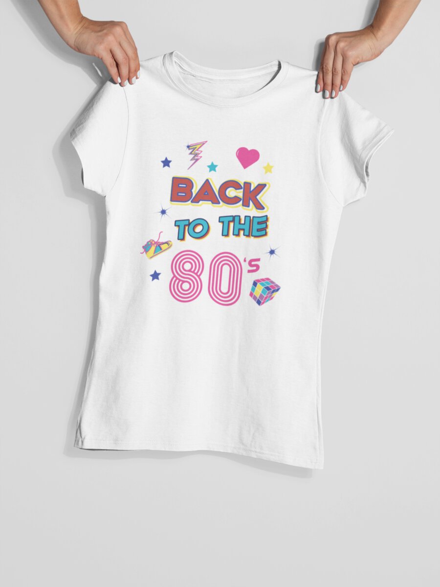 tricou_bumbac_organic_premium_vegan_cadou_hay_creations_nostalgia__back_to_the_80s_femei_alb