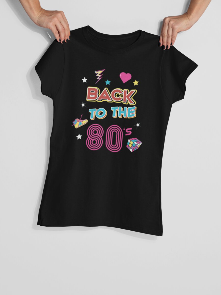 tricou_bumbac_organic_premium_vegan_cadou_hay_creations_nostalgia__back_to_the_80s_femei_negru