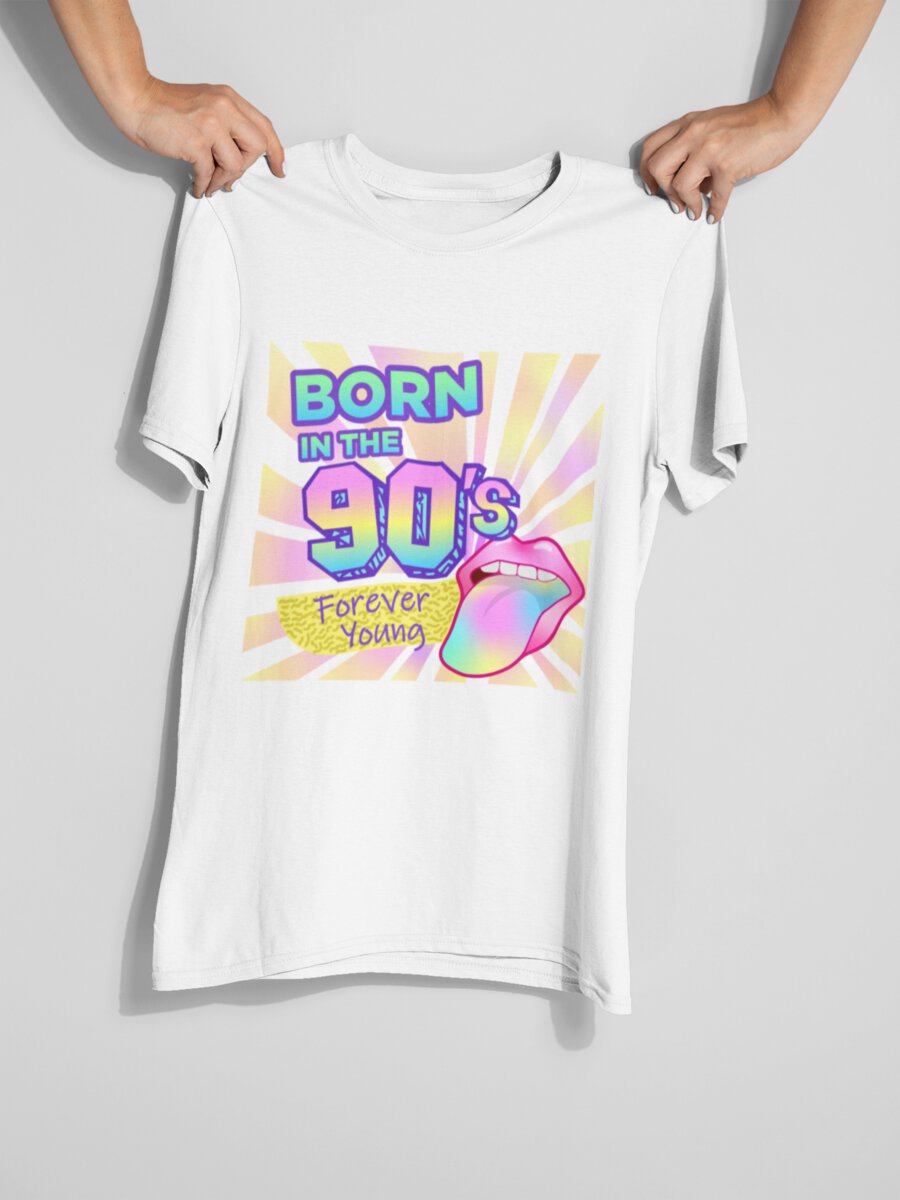 tricou_bumbac_organic_premium_vegan_cadou_hay_creations_nostalgia_forever_young_unisex_barbati_alb