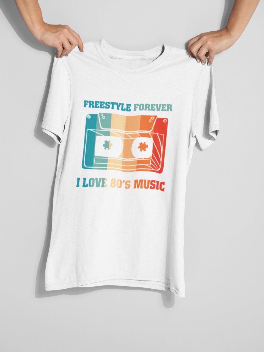 tricou_bumbac_organic_premium_vegan_cadou_hay_creations_nostalgia_freestyle_forever_barbati_unisex_alb