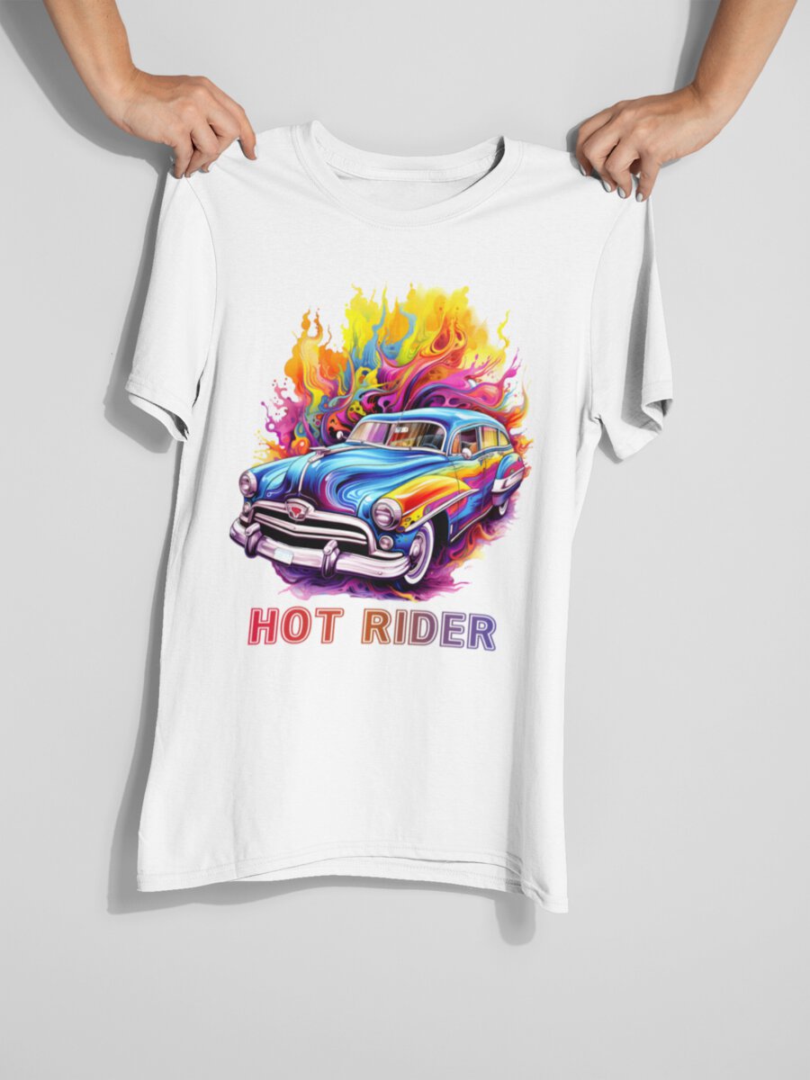 tricou_bumbac_organic_premium_vegan_cadou_hay_creations_nostalgia_hot_rider_barbati_unisex_alb