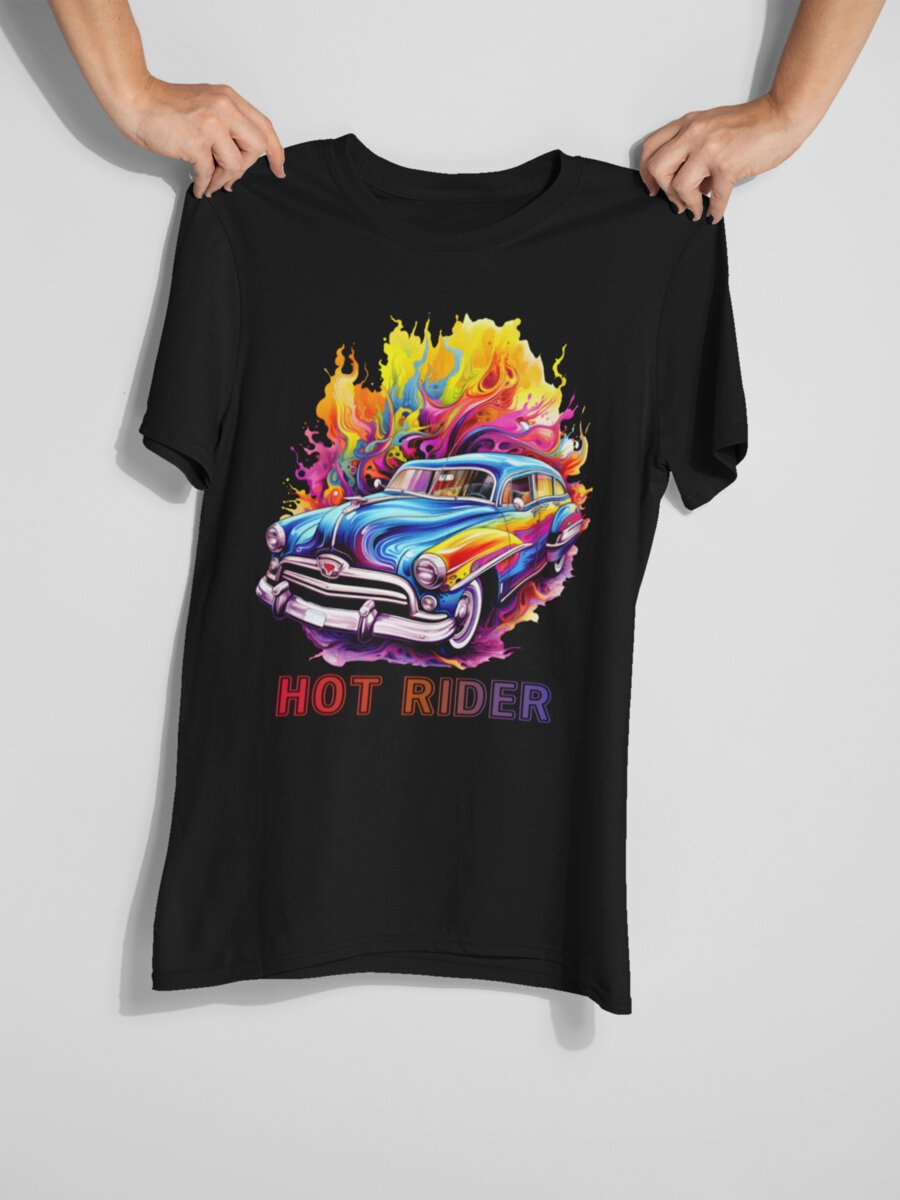 tricou_bumbac_organic_premium_vegan_cadou_hay_creations_nostalgia_hot_rider_barbati_unisex_negru