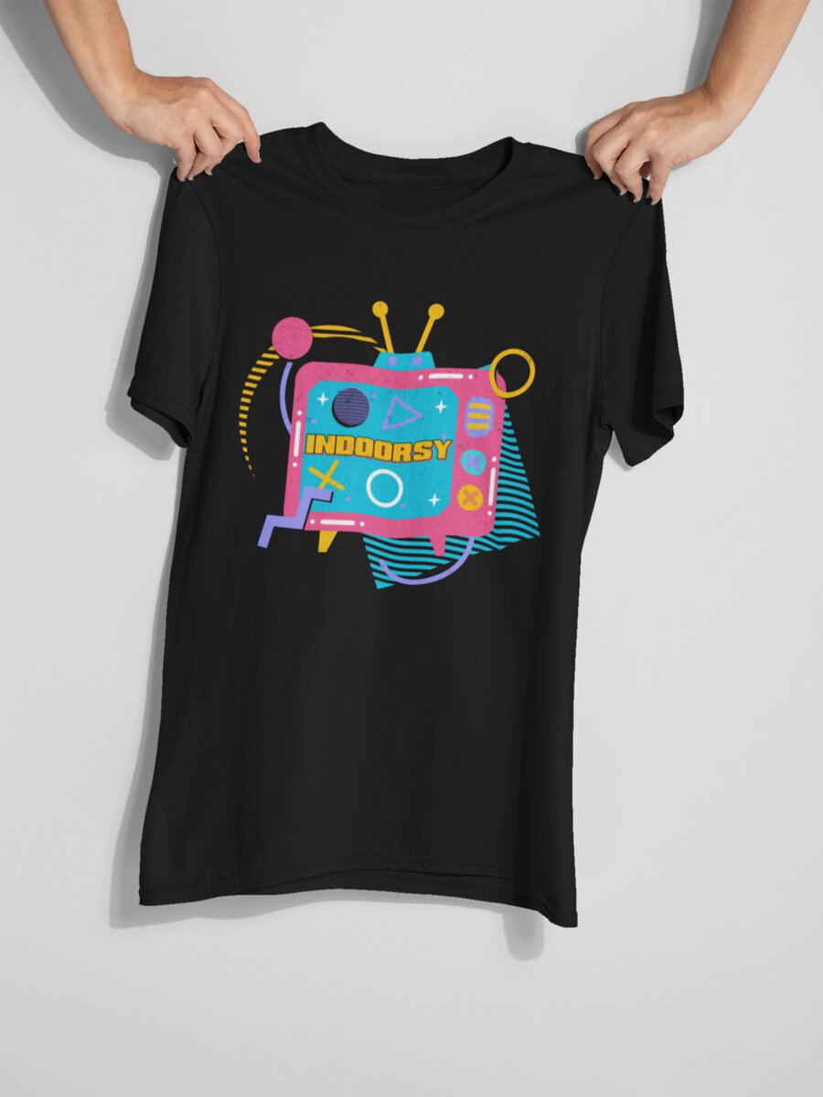 tricou_bumbac_organic_premium_vegan_cadou_hay_creations_nostalgia_indoorsy_barbati_unisex_negru