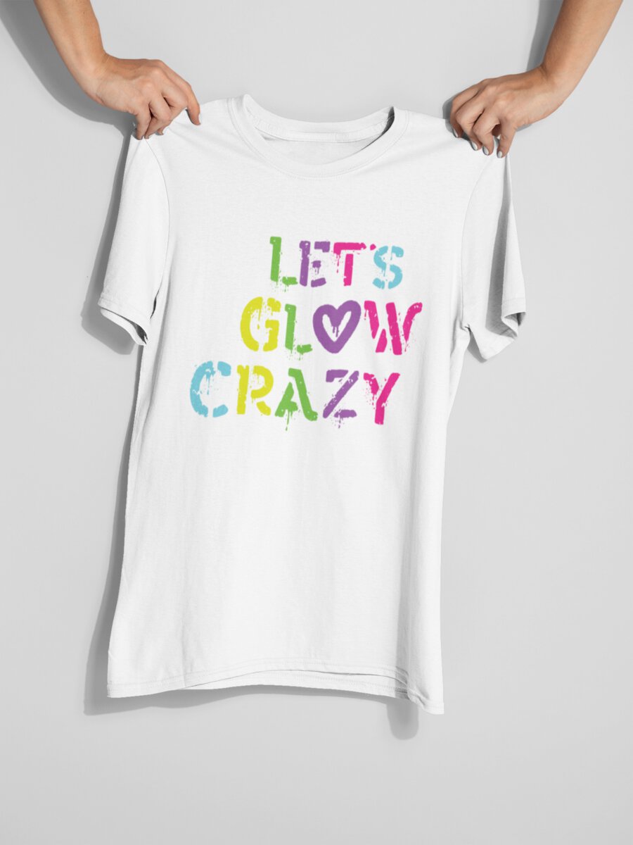 tricou_bumbac_organic_premium_vegan_cadou_hay_creations_nostalgia_lets_glow_crazy_barbati_unisex_alb