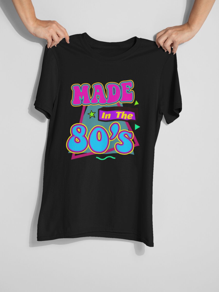 tricou_bumbac_organic_premium_vegan_cadou_hay_creations_nostalgia_made_in_the_80s_barbati_unisex_negru