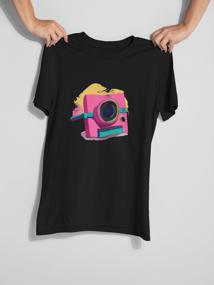 tricou_bumbac_organic_premium_vegan_cadou_hay_creations_nostalgia_pink_memories_barbati_unisex_negru