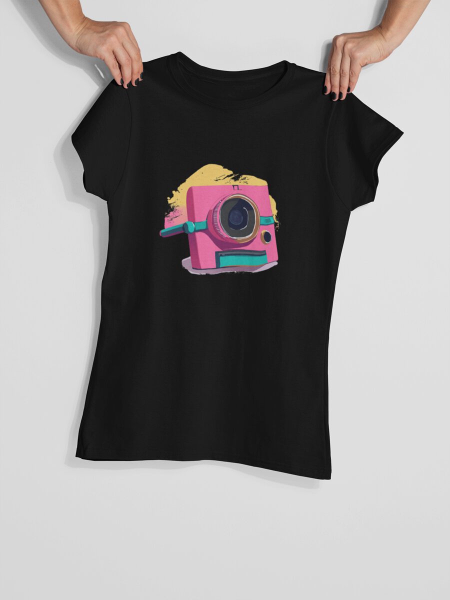 tricou_bumbac_organic_premium_vegan_cadou_hay_creations_nostalgia_pink_memories_femei_negru