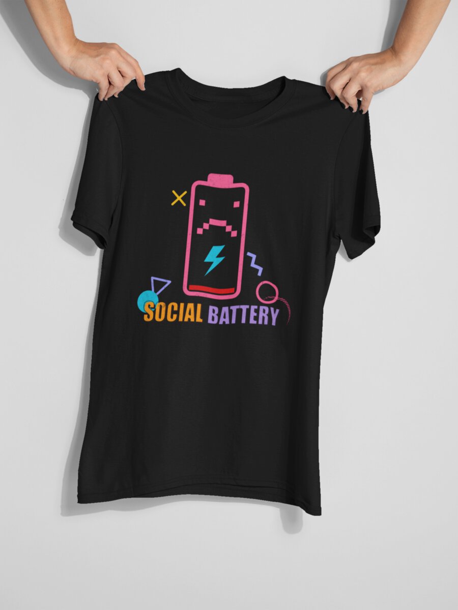 tricou_bumbac_organic_premium_vegan_cadou_hay_creations_nostalgia_social_battery_barbati_unisex_negru
