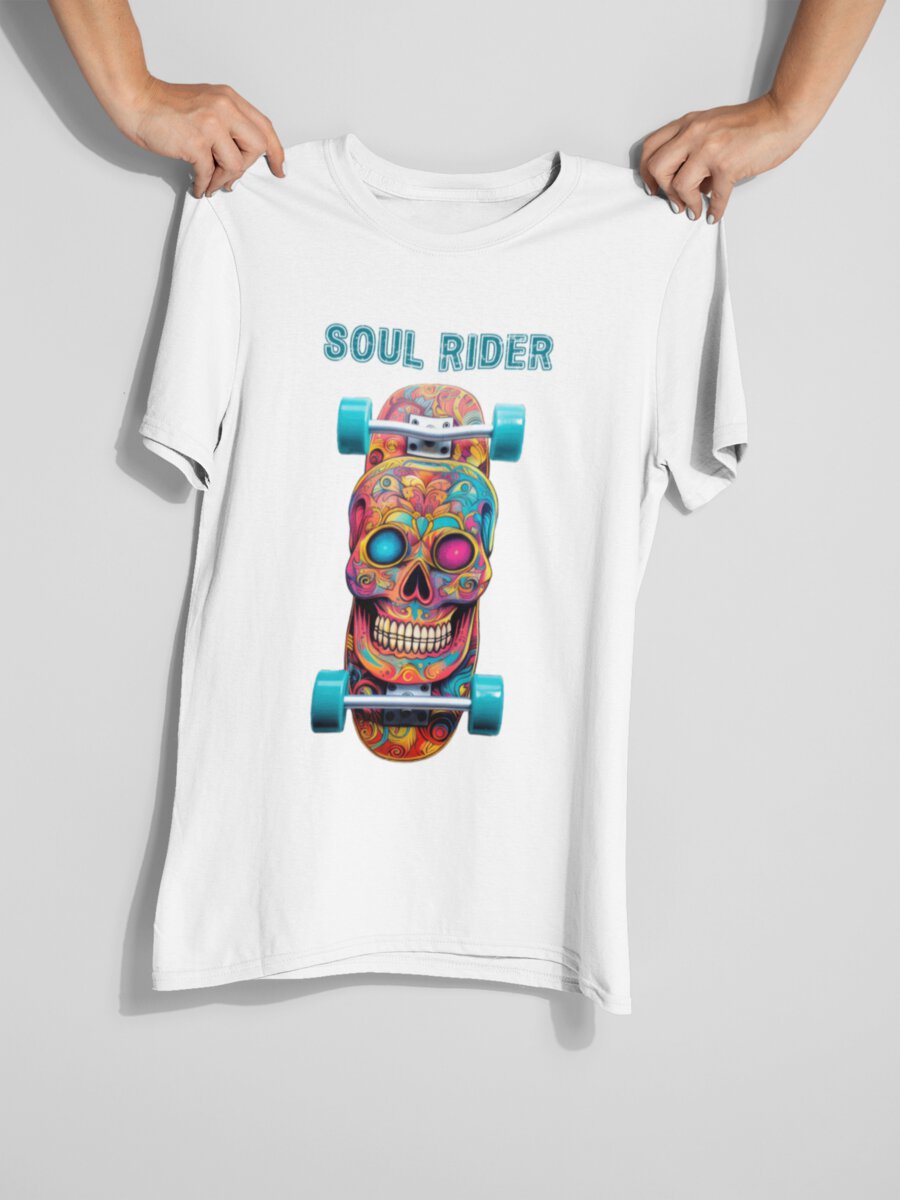 tricou_bumbac_organic_premium_vegan_cadou_hay_creations_nostalgia_soul_rider_barbati_unisex_Alb