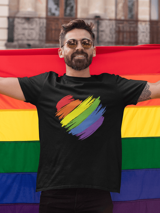 Tricou LGBT Rainbow heart