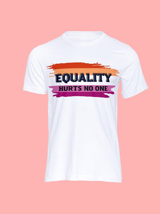 tricou lgbt equality hurts no one lesbian flag