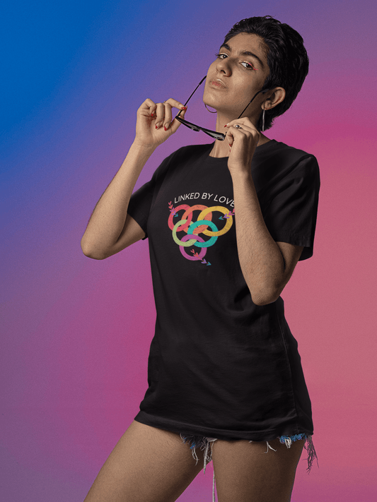 Tricou LGBT din bumbac organic Linked by Love